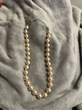 Monet Cream Faux Pearl Adjustable Necklace, good condition
